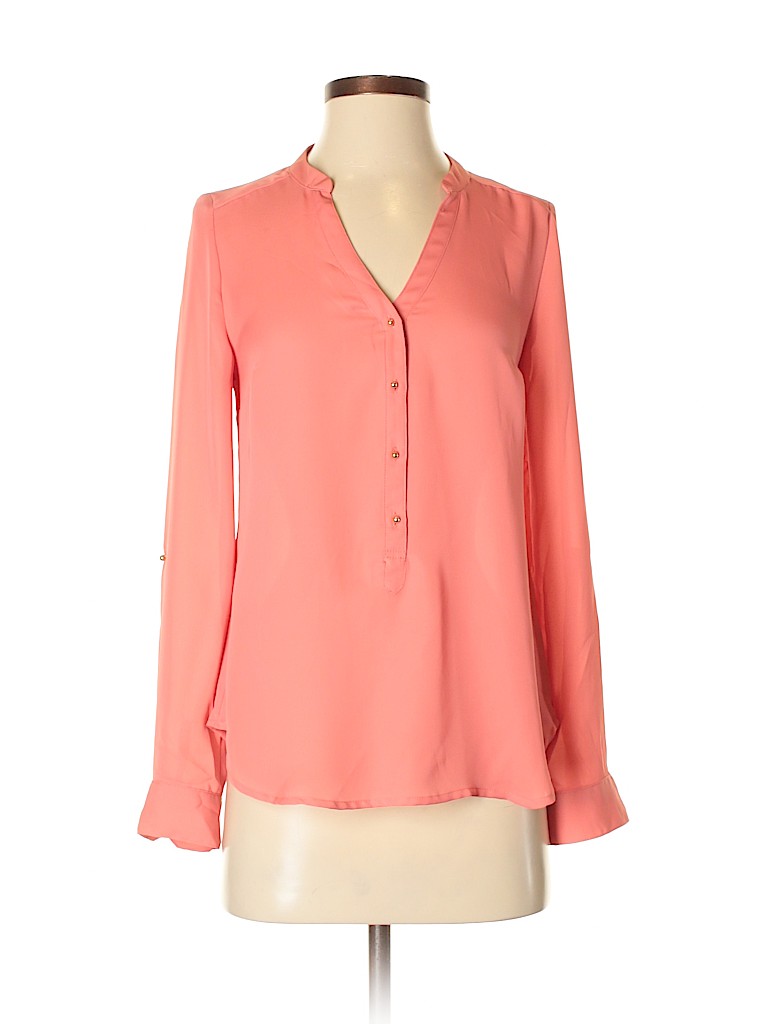 Lauren Conrad 100% Polyester Coral Long Sleeve Blouse Size XS - photo 1