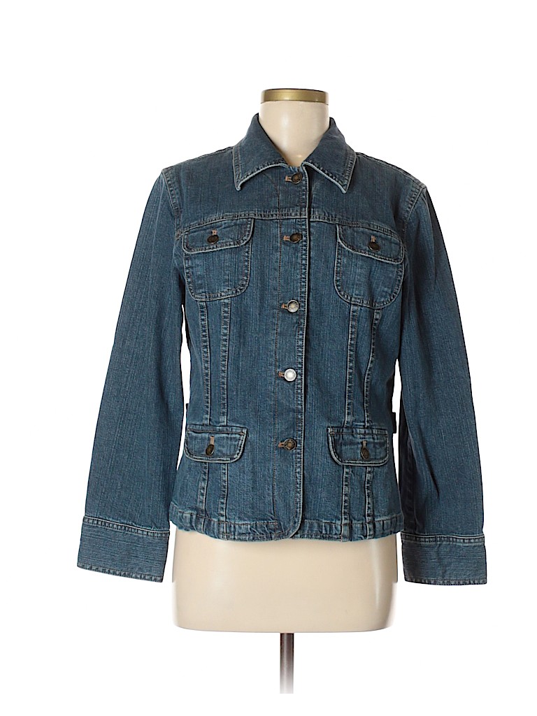 J.Jill Solid Navy Blue Denim Jacket Size M - 86% off | thredUP