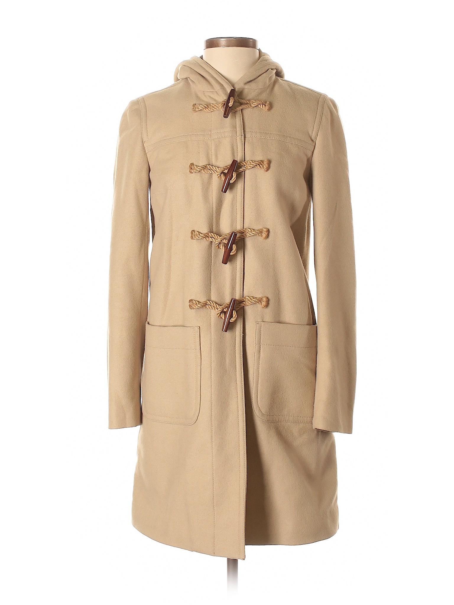 J.Crew Tan Wool Coat Size 0 72 off thredUP