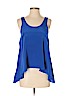 Aaron Ashe 100% Silk Dark Blue Sleeveless Silk Top Size S - photo 1