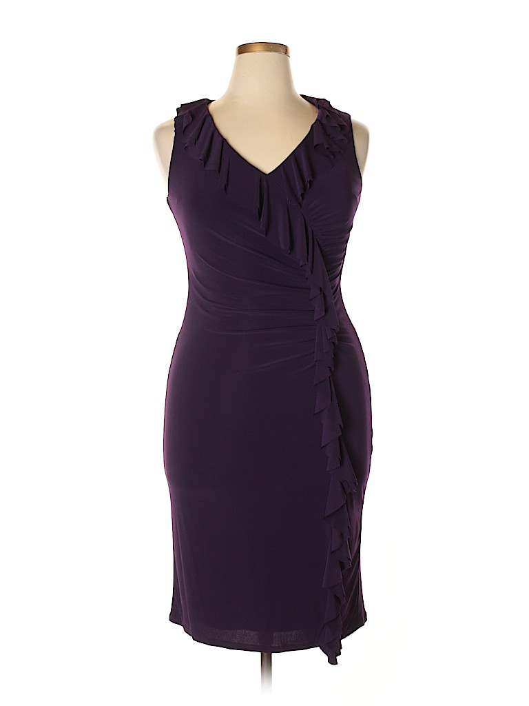 Jessica Howard Solid Dark Purple Casual Dress Size 10 - 77% off | thredUP