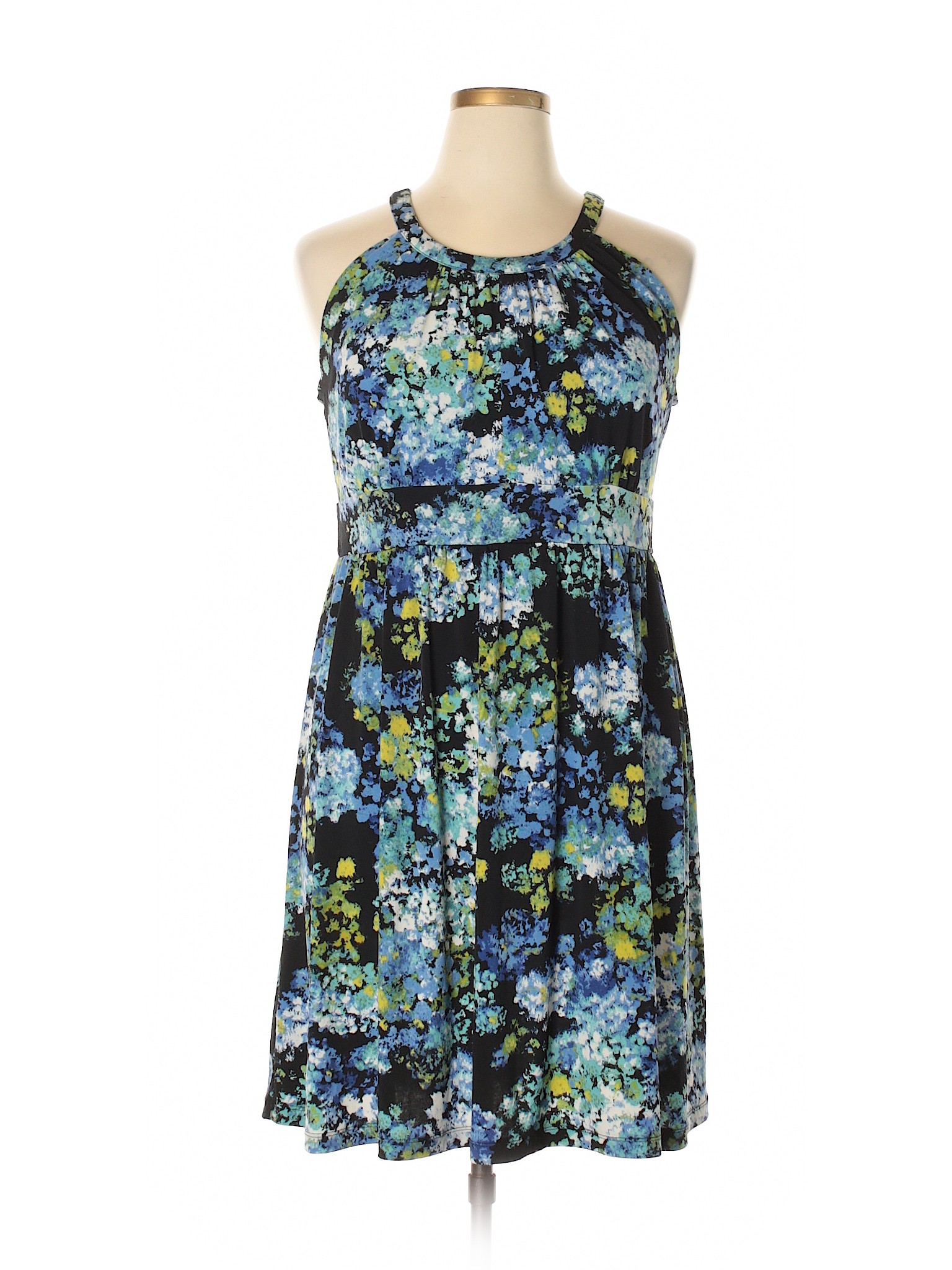 Apt. 9 Floral Blue Casual Dress Size XL - 70% off | thredUP