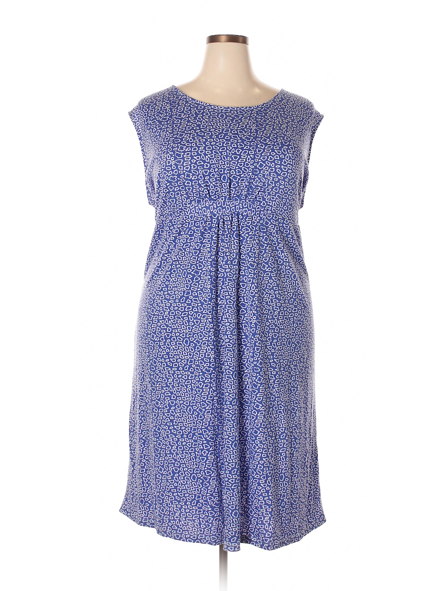 Sara Morgan for Haband Print Dark Blue Casual Dress Size 3X (Plus) - 50 ...