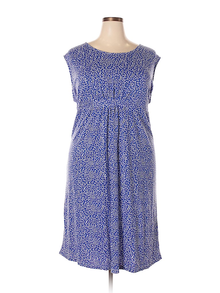 Sara Morgan for Haband Print Dark Blue Casual Dress Size 3X (Plus) - 50 ...