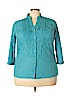 NY Collection Blue 3/4 Sleeve Blouse Size 3X - photo 1
