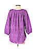 Rebecca Taylor 100% Silk Dark Purple 3/4 Sleeve Silk Top Size 2 - photo 2