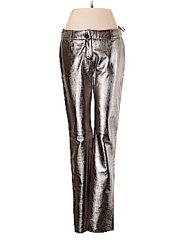 D&G Dolce & Gabbana 100% Leather Metallic Silver Leather Pants Size 42 (IT)  - 87% off | thredUP