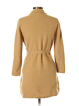 Merino Wool Solid Tan Wool Cardigan 
