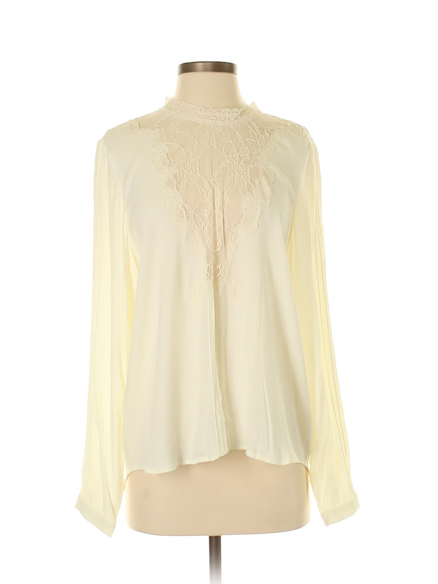 Sea New York 100% Polyester Lace Ivory Long Sleeve Blouse Size 8 - 76% ...