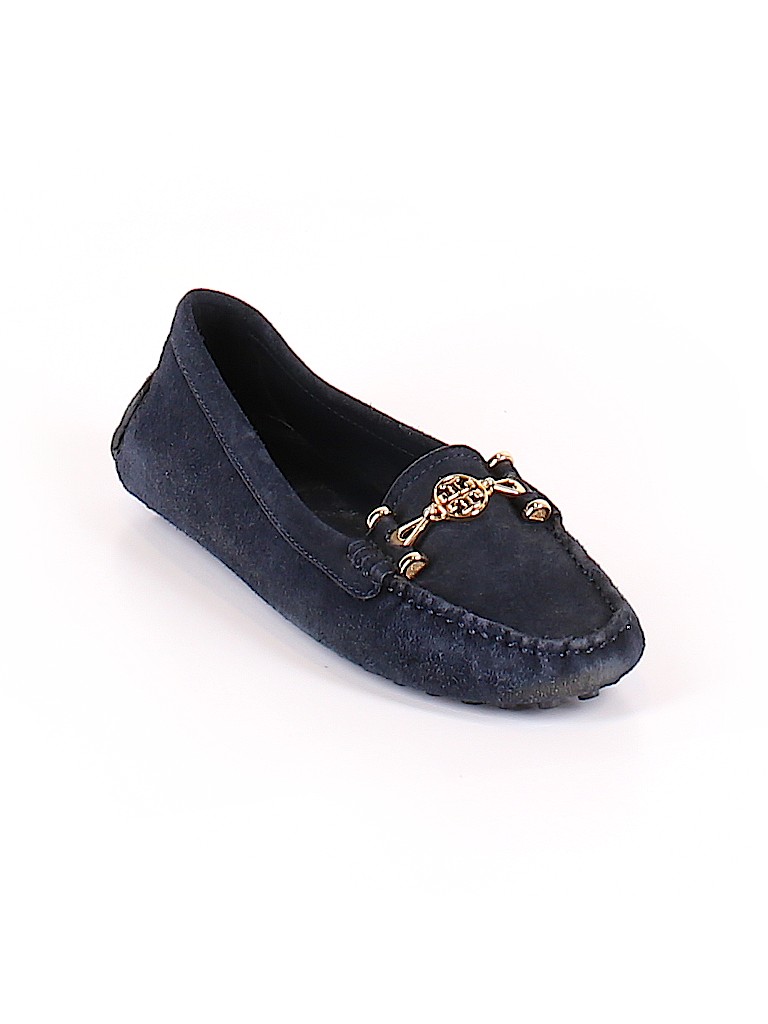 Tory Burch 100% Leather Solid Navy Blue Flats Size 9 1/2 - 90% off | thredUP