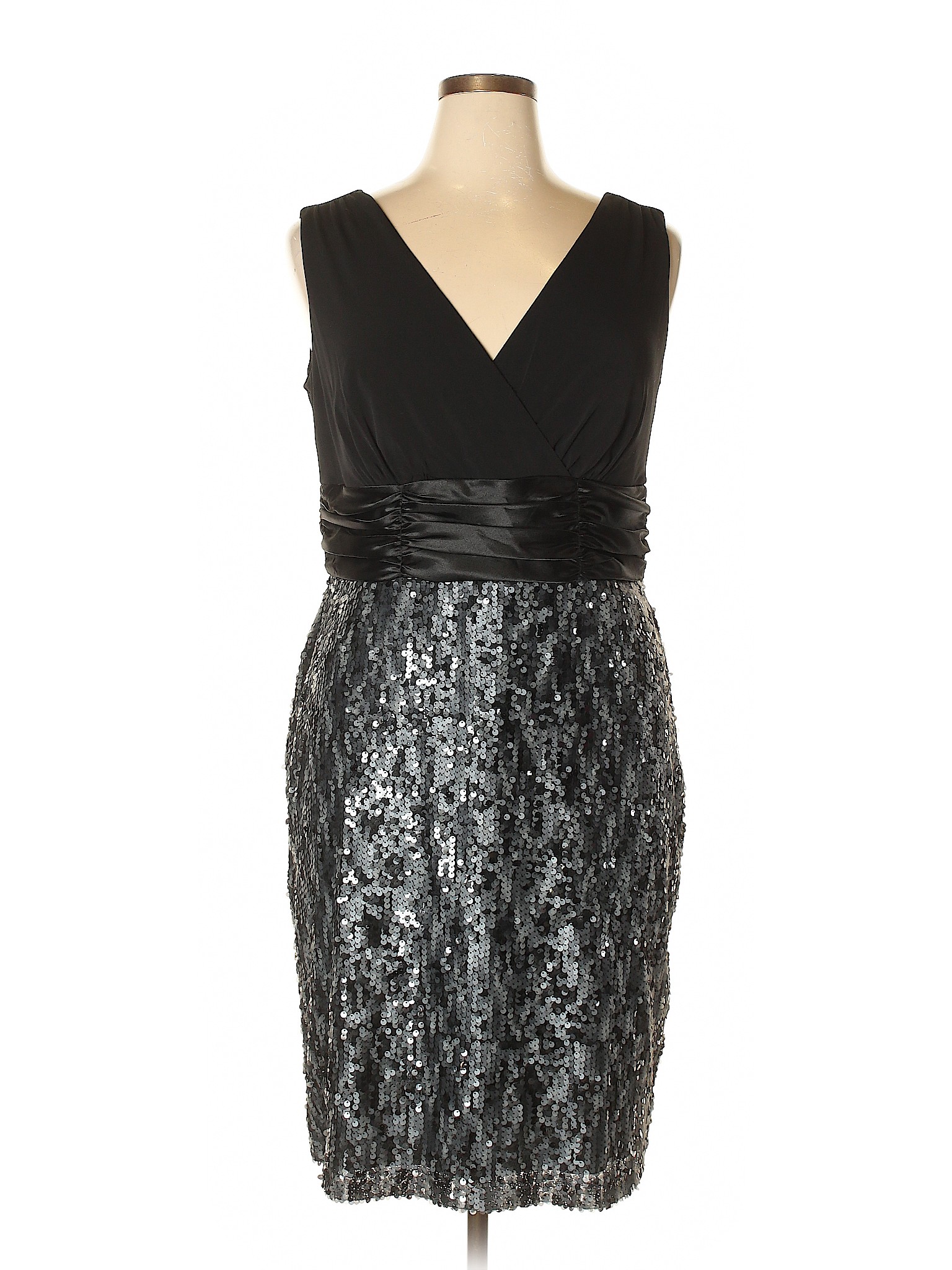 Dressbarn 100% Polyester Solid Black Cocktail Dress Size 14 - 77% Off 