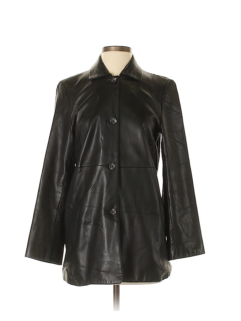 Banana Republic 100 Leather Solid Black Jacket Size S 83 Banana Republic