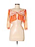 Poupette St. Barths 100% Silk Orange Long Sleeve Silk Top Size M - photo 1