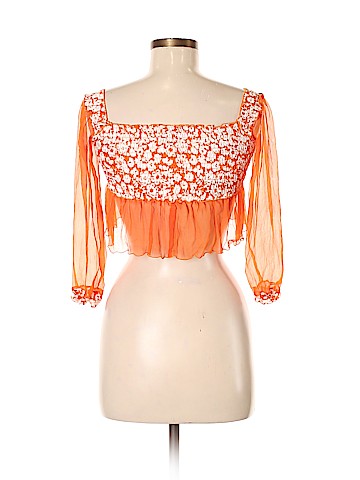 Poupette St. Barths Long Sleeve Silk Top (view 2)