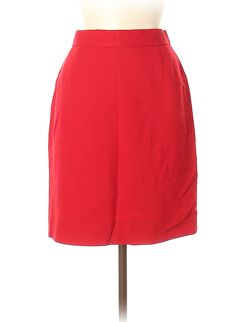 Escada by Margaretha Ley 100% Wool Solid Red Wool Skirt Size 40 (EU ...