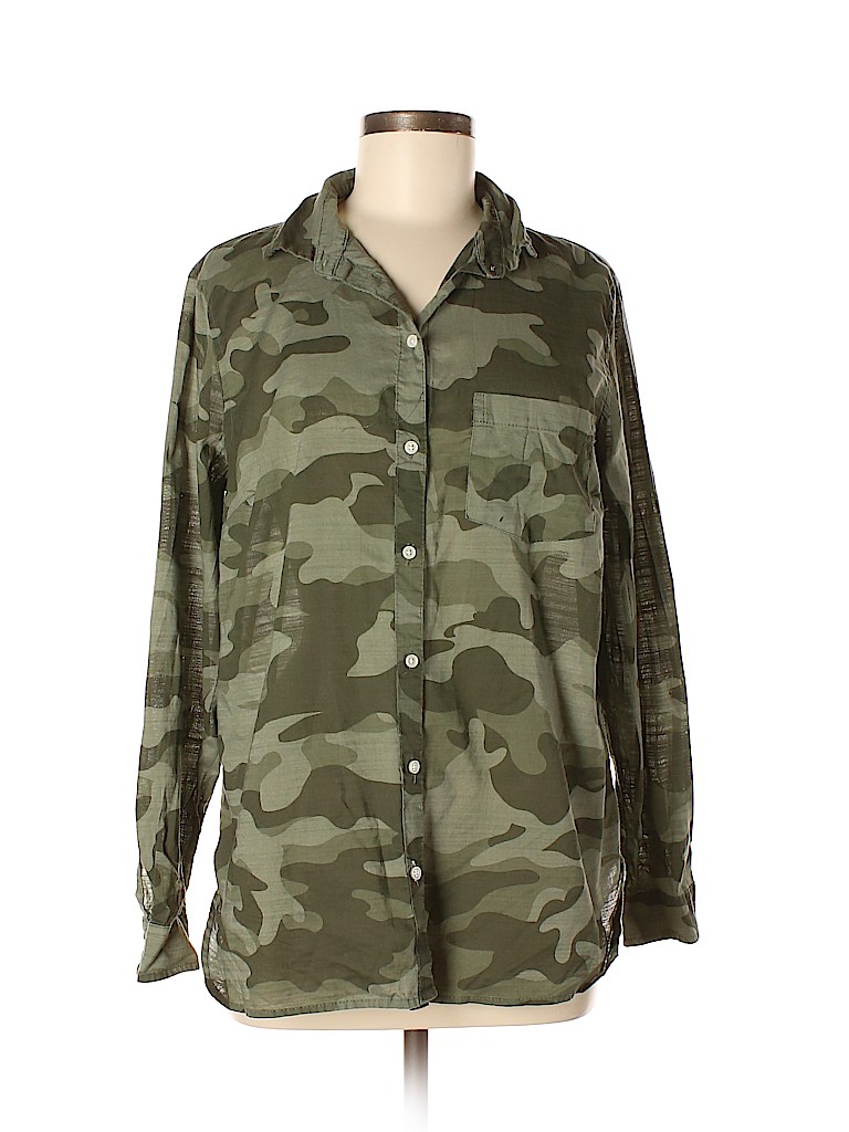 camo button down shirt women's