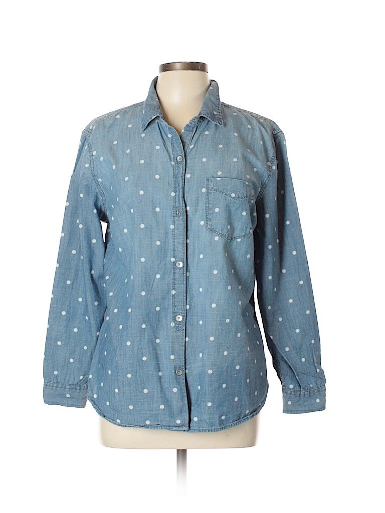 Gap Outlet 100% Cotton Blue Long Sleeve Button-Down Shirt Size XL - photo 1