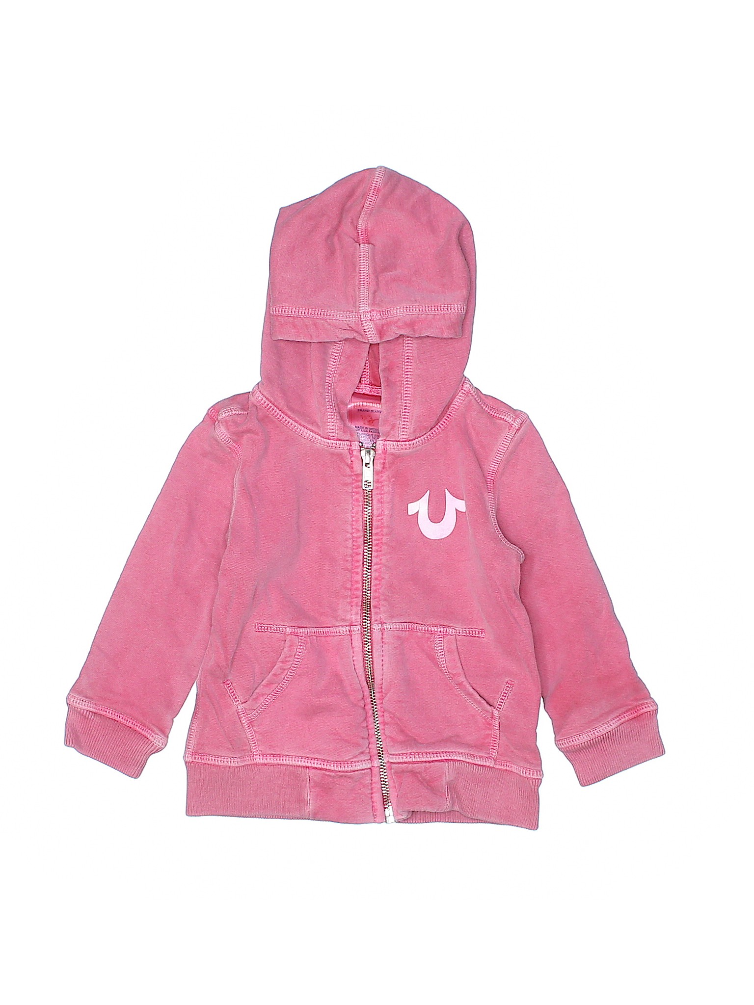 True Religion Zip Up Hoodie in Pink - ASOS Outlet