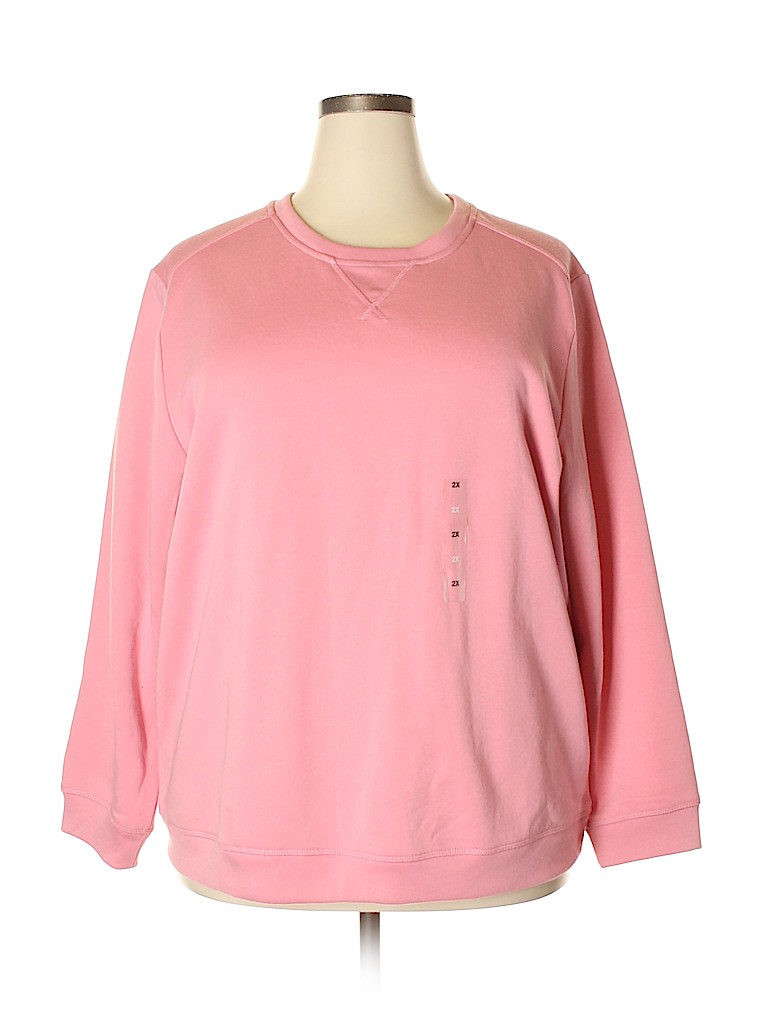 Karen Scott Sport Light Pink Sweatshirt Size 1X (Plus) - photo 1