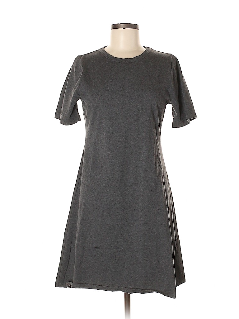 J Crew 100 Cotton Solid Gray Casual Dress Size M 86 Off Thredup