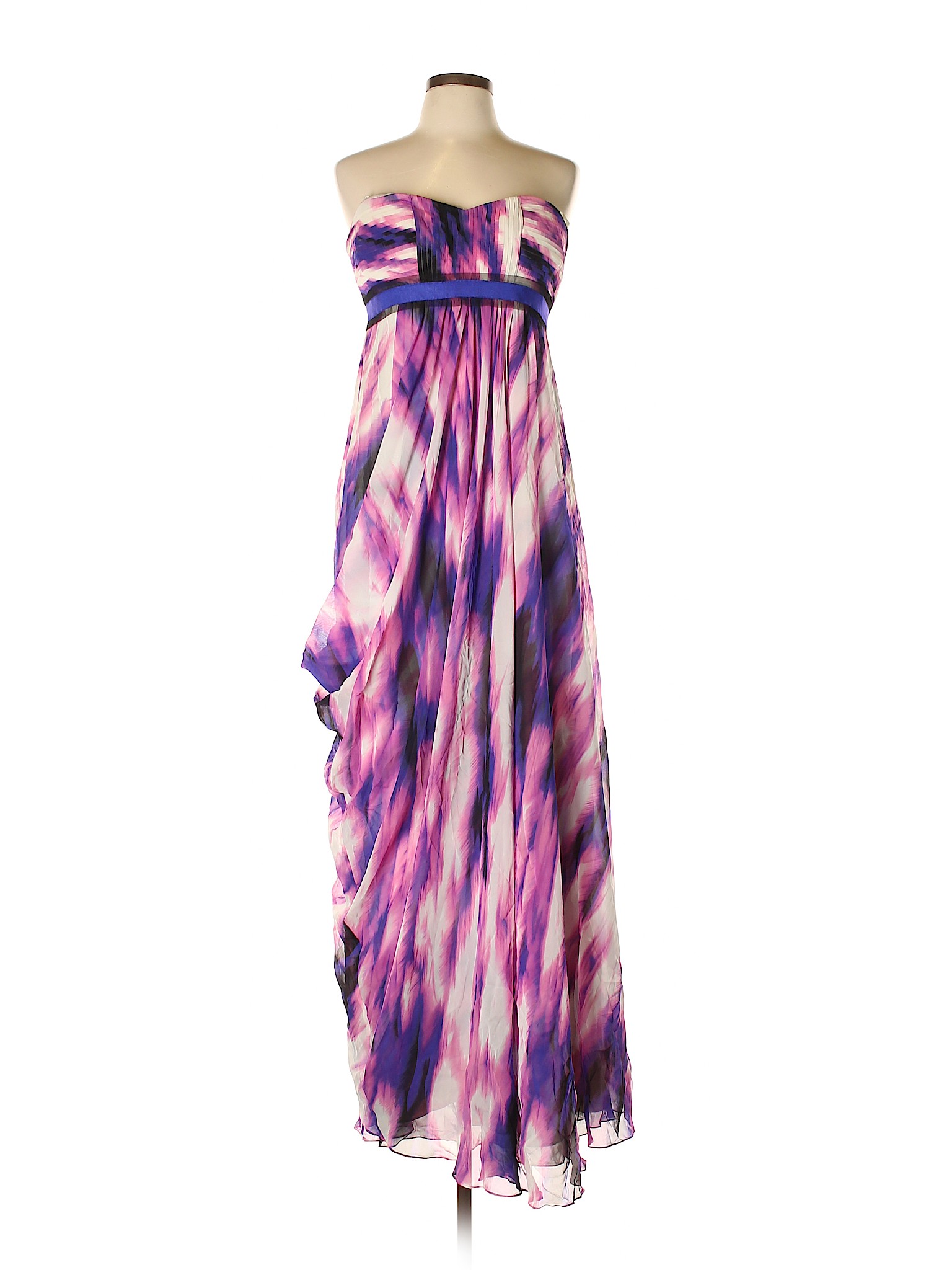 BCBGMAXAZRIA 100% Silk Print Dark Purple Cocktail Dress Size 12 - 81% ...