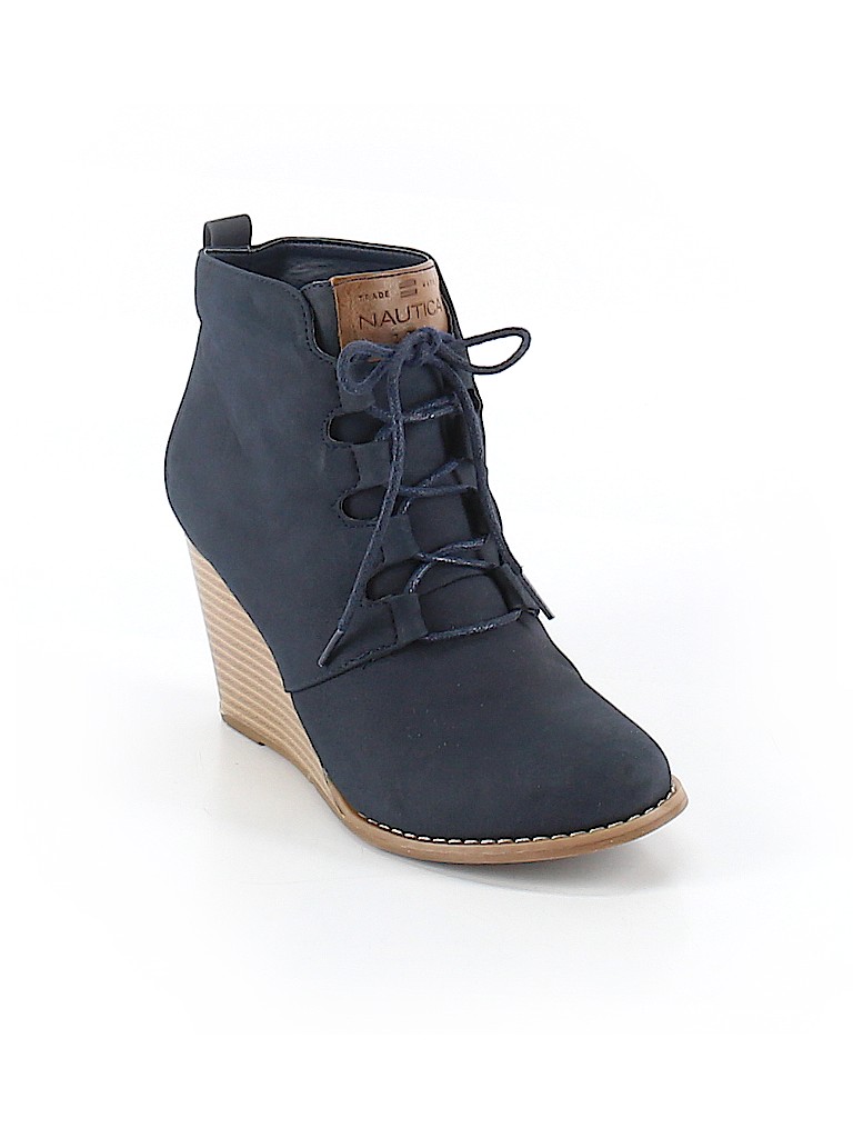 Nautica Solid Navy Blue Ankle Boots 