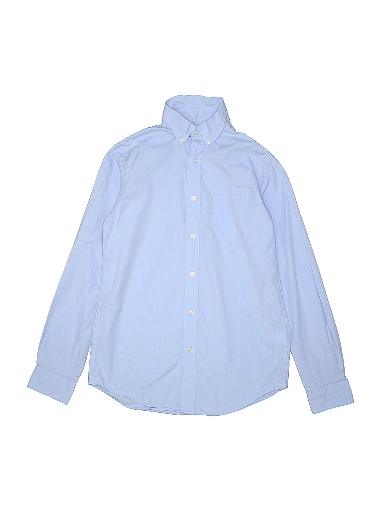 Class Club 100% Cotton Blue Long Sleeve Button-Down Shirt Size 14 - 16 - photo 1
