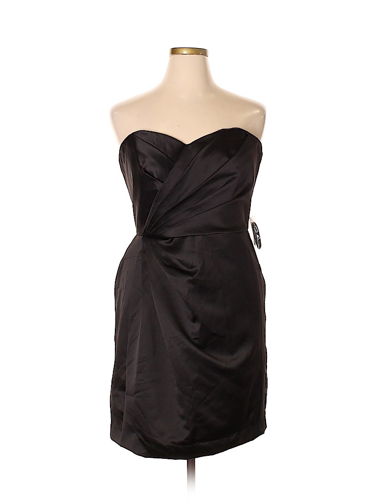 David's Bridal 100% Polyester Solid Black Cocktail Dress Size 14 - 86% ...