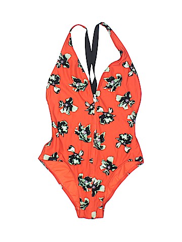 Proenza Schouler Swim Floral Orange One Piece Swimsuit Size S 69