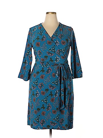 Remade Floral 3/4 Sleeve Wrap Dress (view 1)