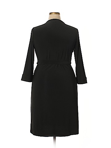 Remade Black 3/4 Sleeve Wrap Dress (view 2)