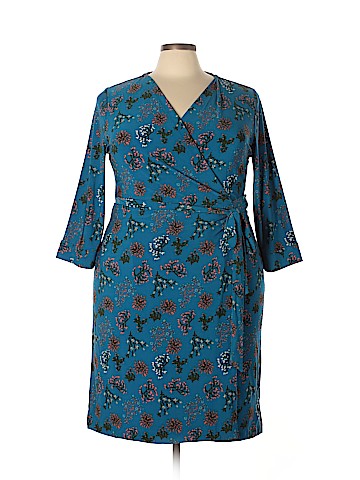 Remade Floral 3/4 Sleeve Wrap Dress (view 1)