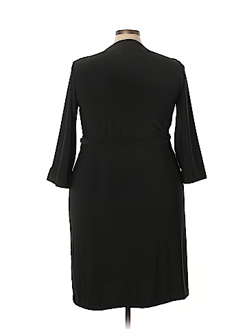 Remade Black 3/4 Sleeve Wrap Dress (view 2)