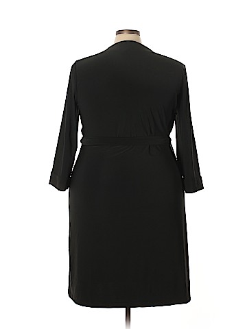 Remade Black 3/4 Sleeve Wrap Dress (view 2)
