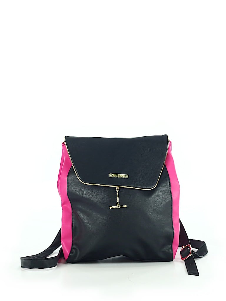 pink and black juicy couture backpack