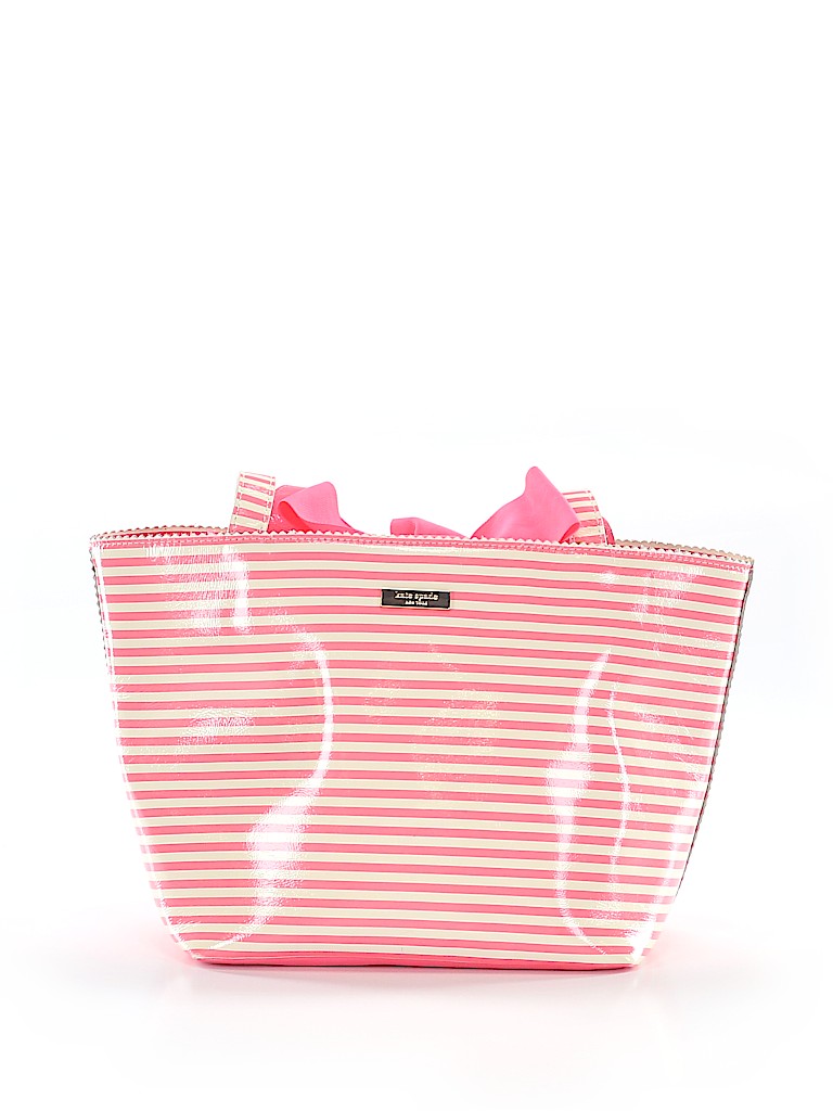 Kate Spade New York 100% Cow Leather Stripes Pink Leather Tote One size - photo 1