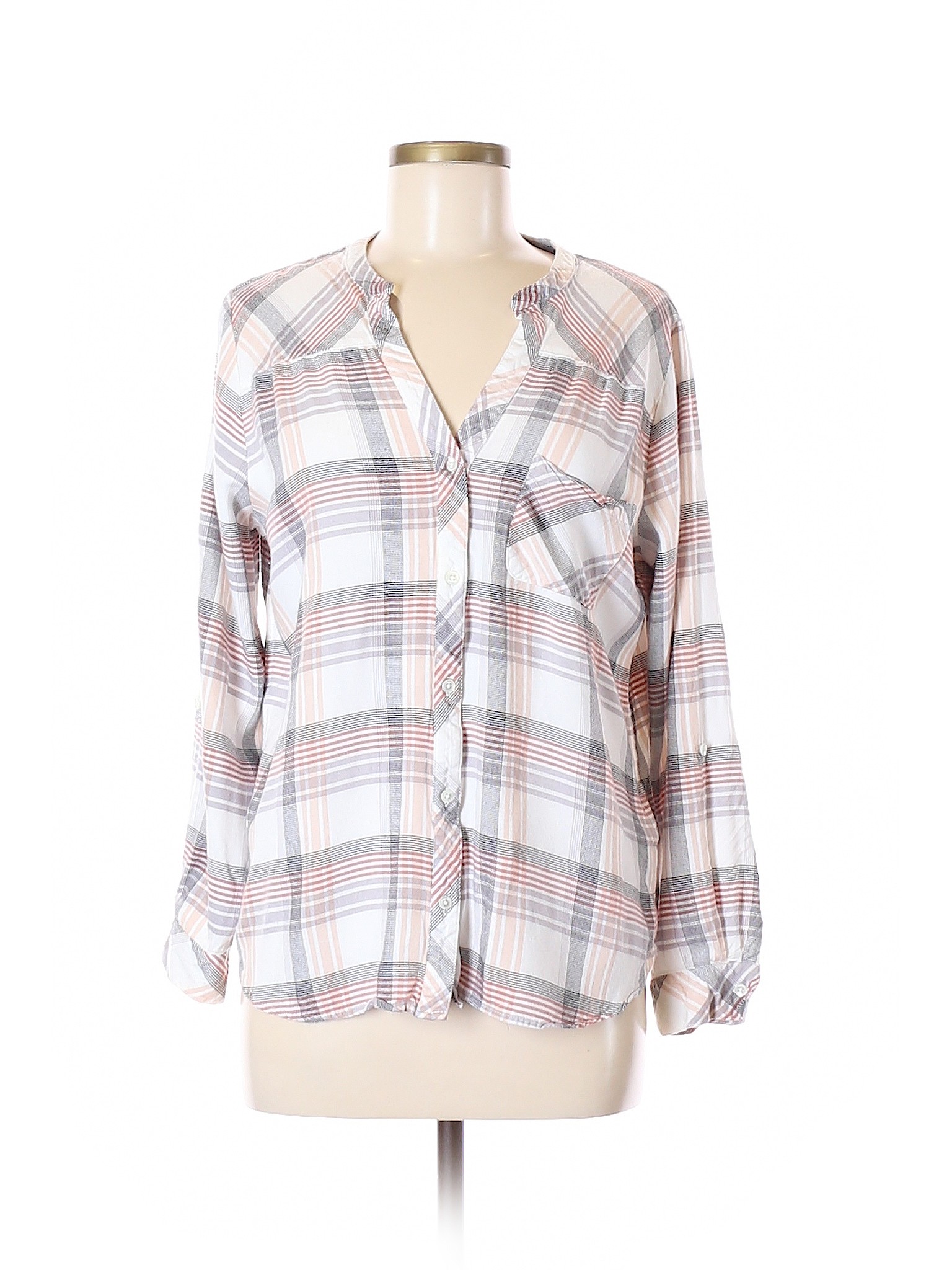 Soft Joie 100% Rayon Tan Long Sleeve Button-Down Shirt Size M - 81% off ...