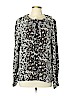 Kate Spade New York 100% Silk Animal Print Black Long Sleeve Blouse Size 12 - photo 1
