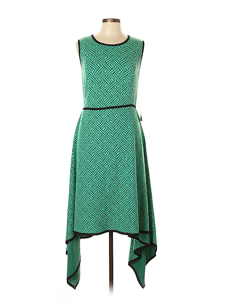 ASHRO Print Green Casual Dress Size L - 54% off | thredUP