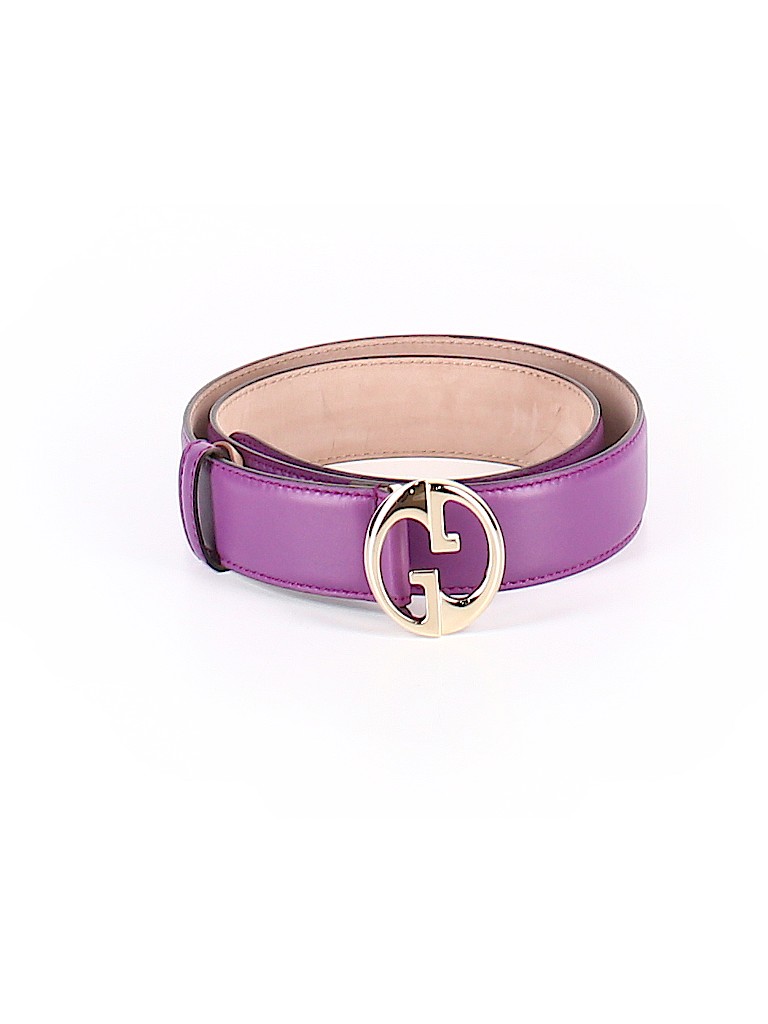 Leather Solid Purple Leather Belt 