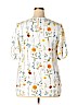 Remade 100% Polyester White Floral Short Sleeve Top Size L - photo 2