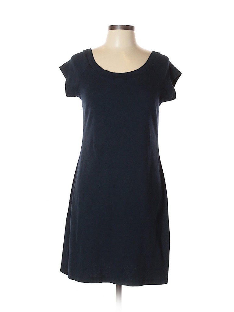Andrea Jovine 100% Cotton Solid Dark Blue Casual Dress Size L - 84% off ...