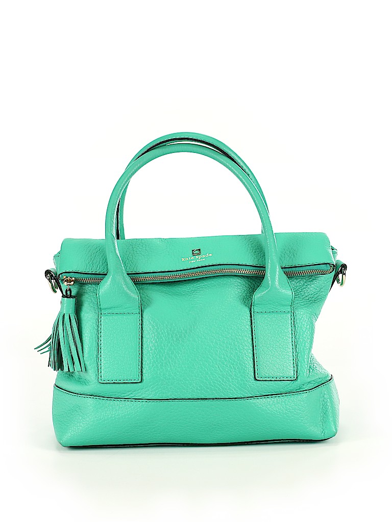Kate Spade New York 100% Leather Solid Teal Leather Satchel One size - photo 1