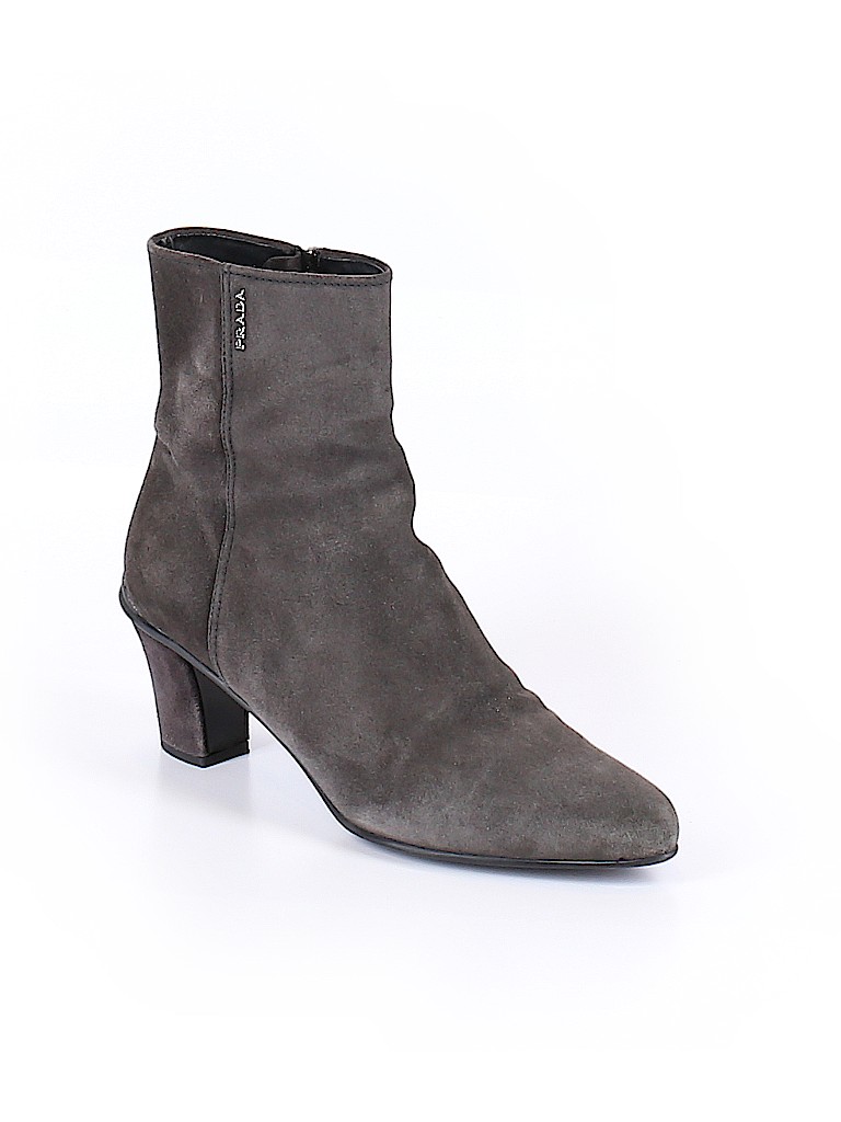 Prada Linea Rossa Solid Gray Ankle Boots Size 38 (EU) - 88% off | thredUP