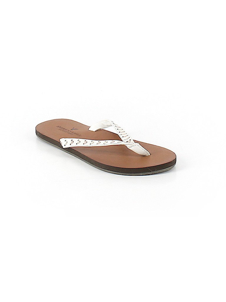 american eagle white flip flops