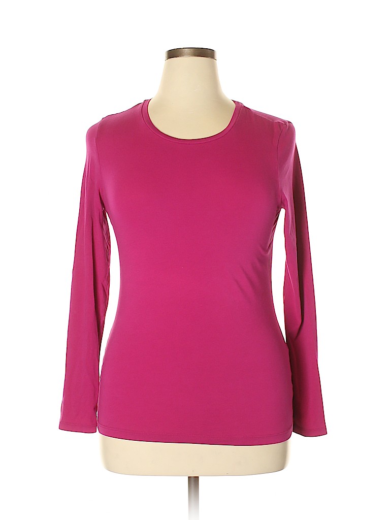 Cynthia Rowley TJX Solid Pink Long Sleeve T-Shirt Size XL - 79% off ...