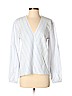 Remade Silver Linen Blend Stripe Top Size S - photo 1