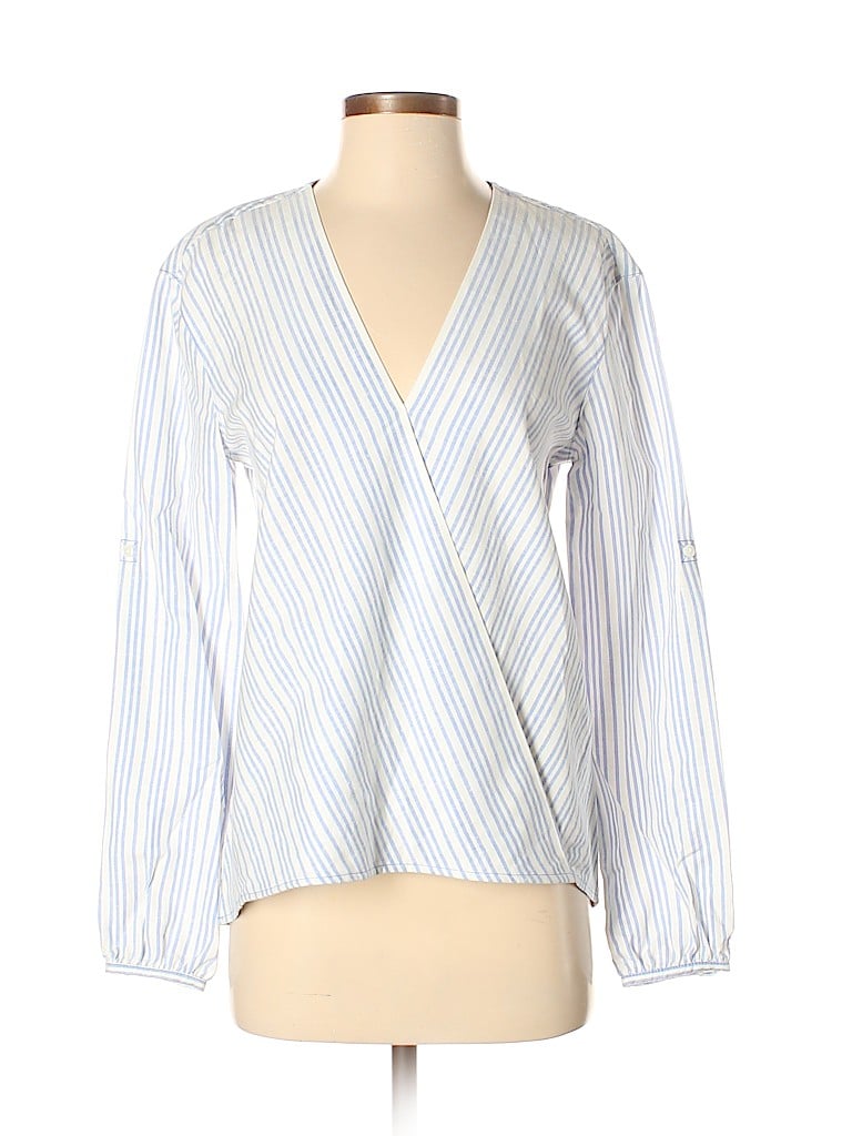 Remade Silver Linen Blend Stripe Top Size S - photo 1