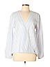 Remade Blue Linen Blend Stripe Top Size L - photo 1