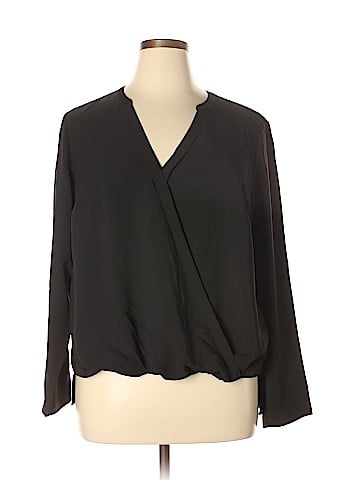 Remade Long Sleeve Faux Wrap Top (view 1)